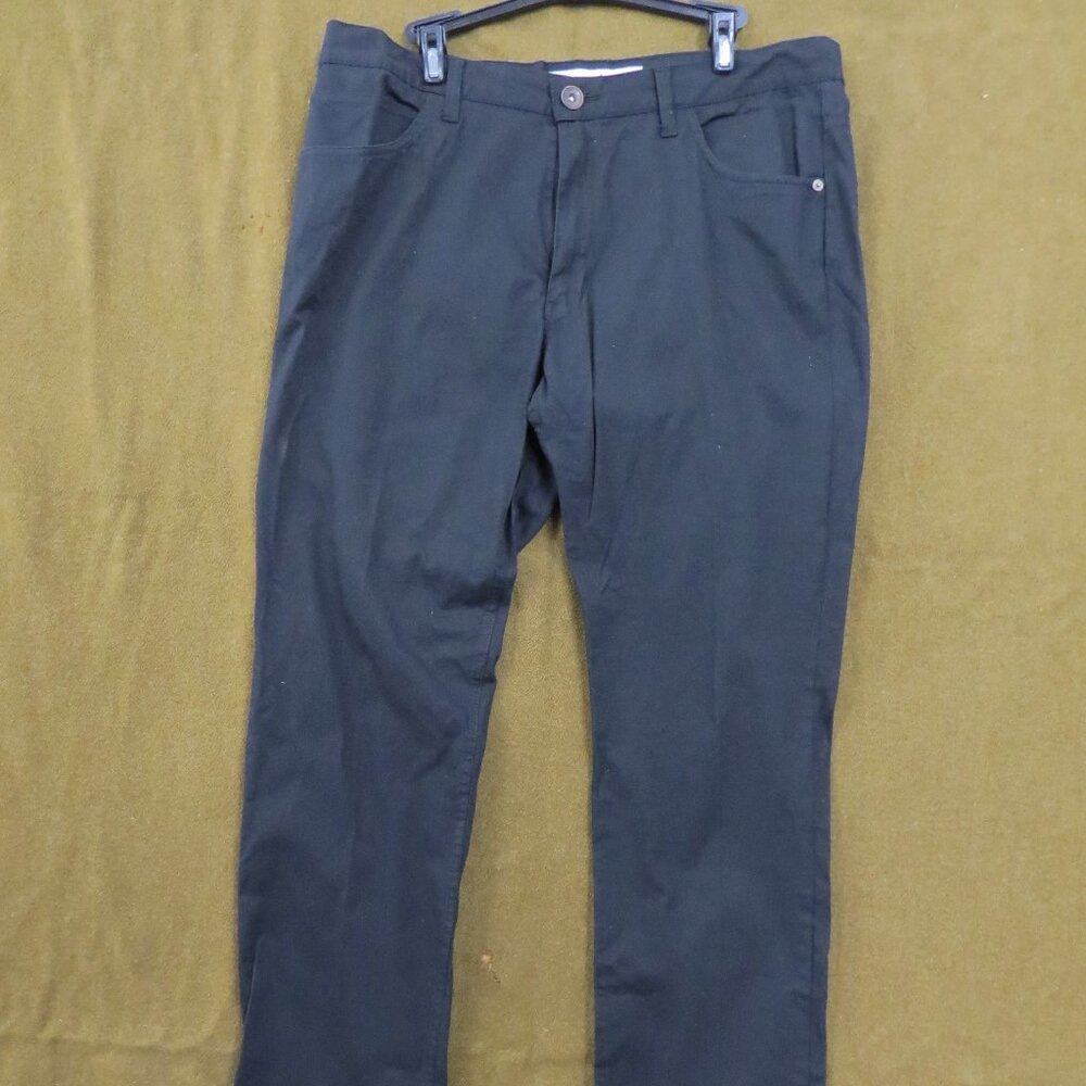 Paper Denim & Cloth Pants Mens 36x30 Black Cotton Straight Leg Stretch Workwear